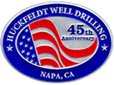 huckfeldt well drilling 45th anniversary badge